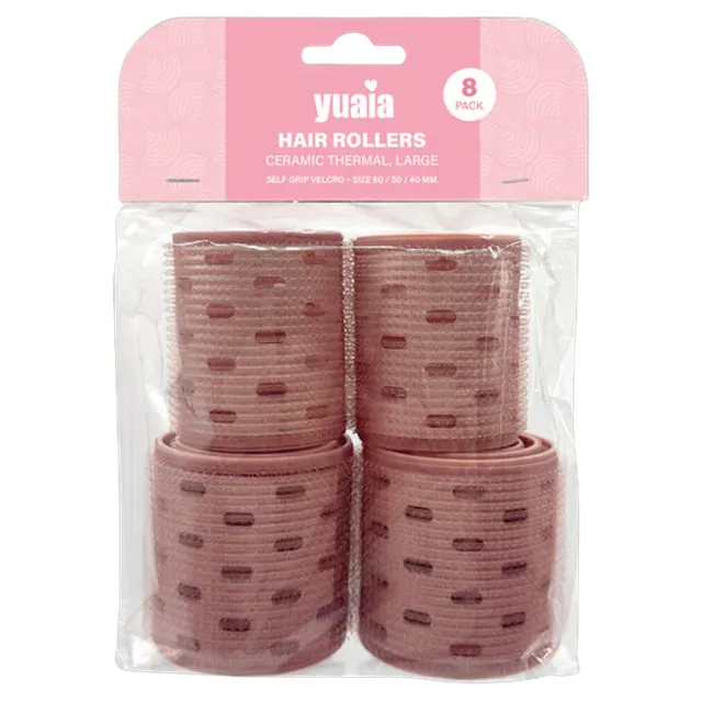 Yuaia Hair Rollers Cermaic Thermal Large Size 60/50/40 mm   8 stk.