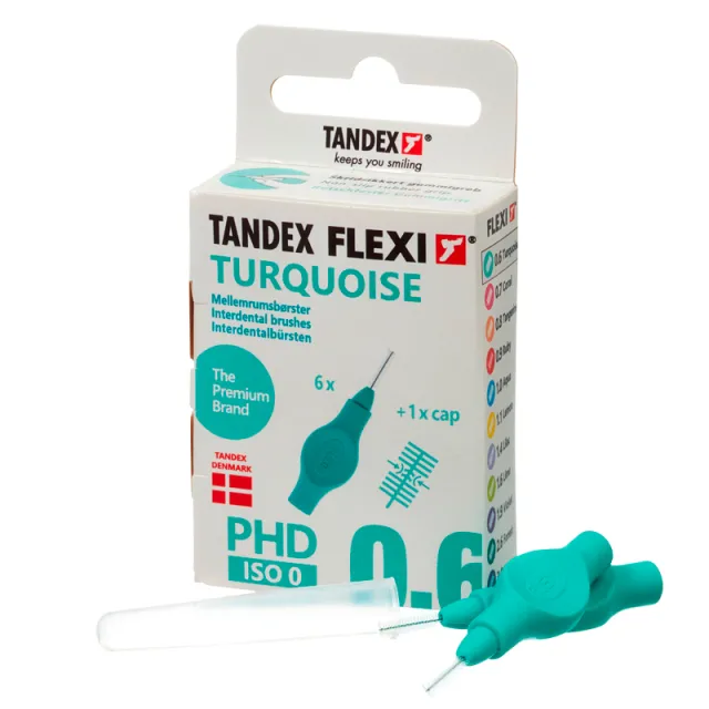 TANDEX Flexi Mellemrumsbørste Turquoise PHD 0.6/ISO 0 (6 stk)