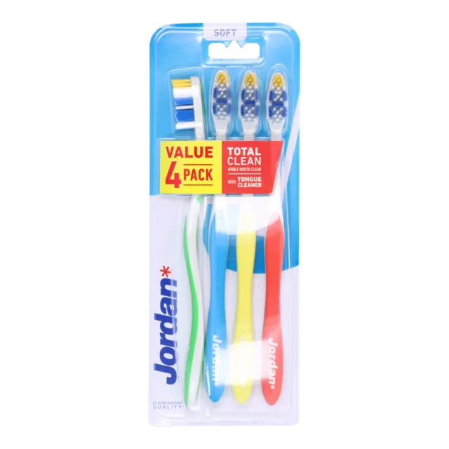 Jordan Tandbørste Value 4 Pack Total Clean Soft   4 stk.