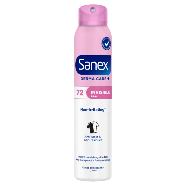 Sanex Derma Care+ Invisible 72H Deodorant (200 ml)