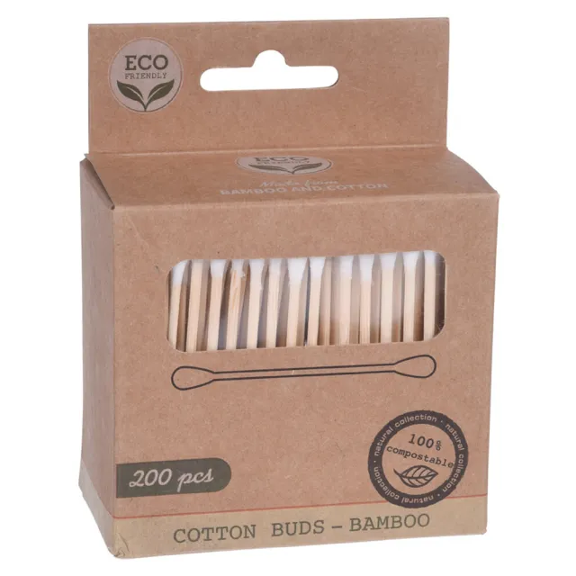 Eco Friendly Bambus Vatpinde   200 stk.