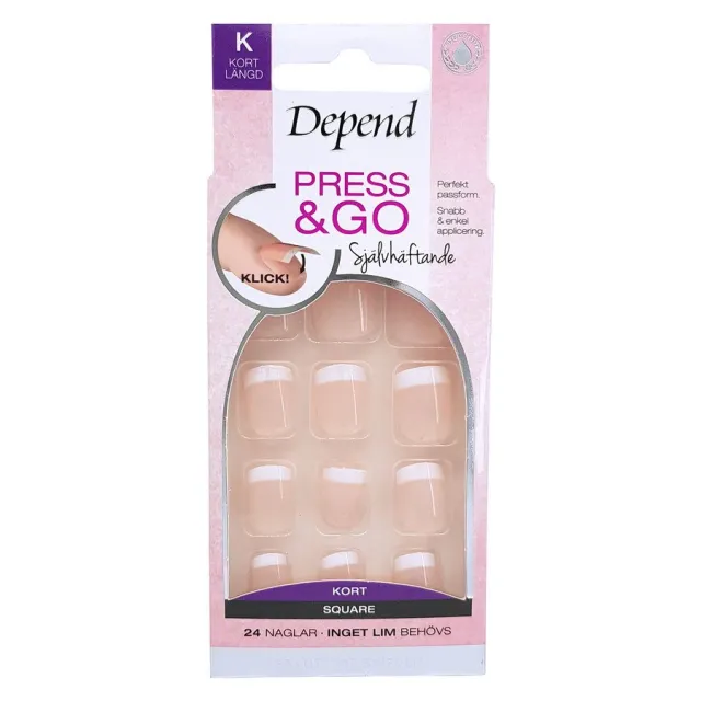 Depend Press & Go French Look Pink Short Square 24 stk
