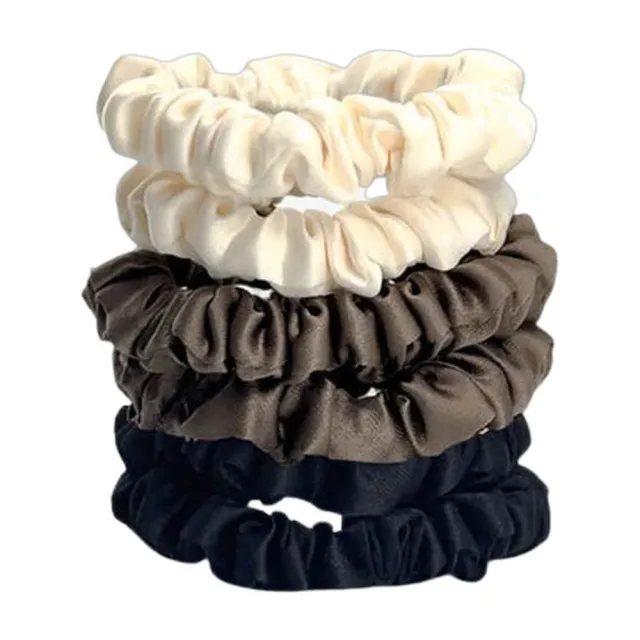 Yuaia Haircare Soft Satin Scrunchies Coffee   6 stk.