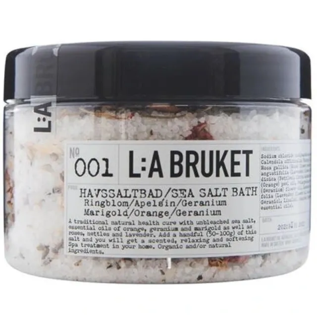 L:a Bruket 001 Sea Salt Bath Marigold/Orange/Geranium 450 g