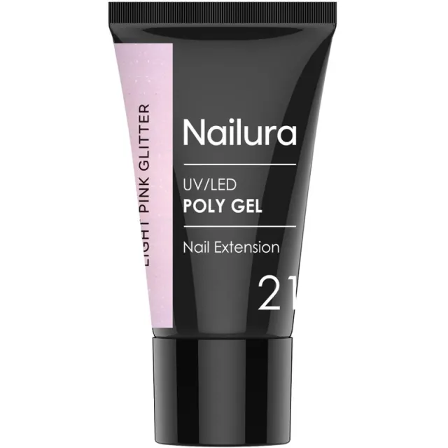Nailura Poly Gel 30 g - 21 Light Pink Glitter