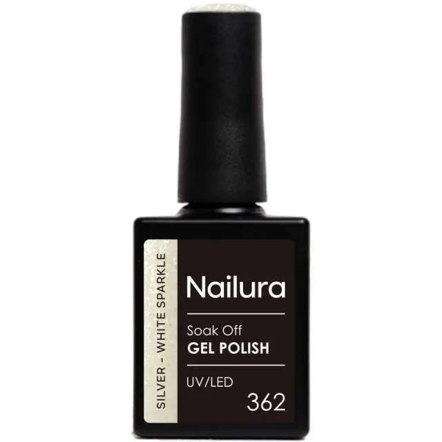Nailura Gel Polish 10 ml - 362 Silver White Sparkle