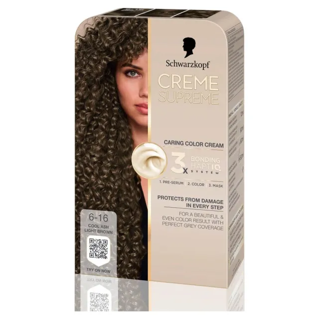Schwarzkopf Creme Supreme 6-16 Cool Ash Light Brown 60 ml