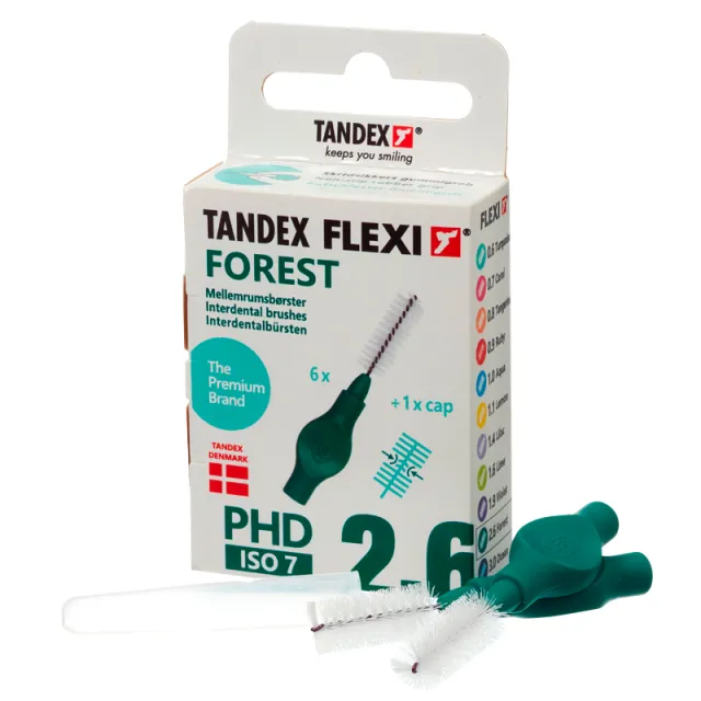 TANDEX Flexi Mellemrumsbørste Forest PHD 2.6/ISO 7 (6 stk)