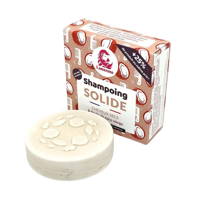 Lamazuna Shampoobar til tørt hår m. kokos og vanille (55 g)