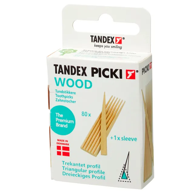 TANDEX Picki Mellemrumsbørste Wood Birk Trekantet (80 stk)
