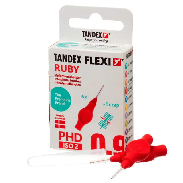 TANDEX Flexi Mellemrumsbørste Ruby PHD 0.9/ISO 2 (6 stk)