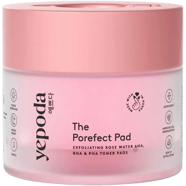 The Porefect Pad Eksfolierende, Tonificerende Pads med Rosenvand