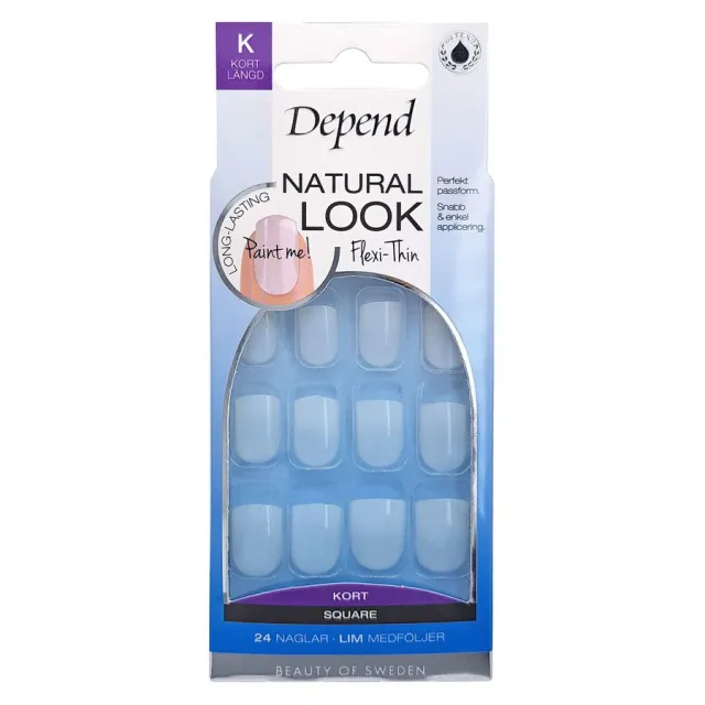 Depend Natural Look Short Square 24 stk