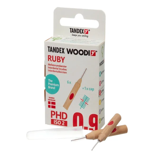 Tandex Woodi Mellemrumsbørster Ruby (6 stk)