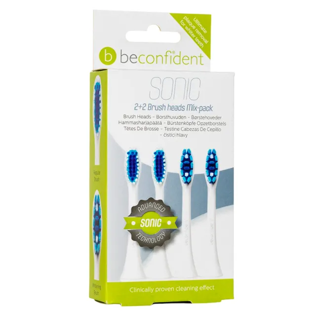 Beconfident Sonic Toothbrush Heads Mix Pack White (2 x 2 stk)
