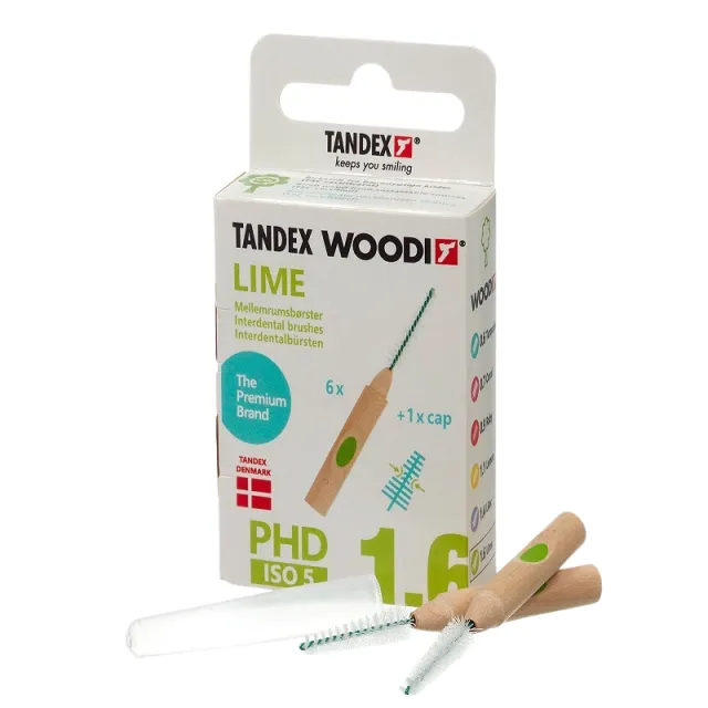 Tandex Woodi Mellemrumsbørster Lime (6 stk)