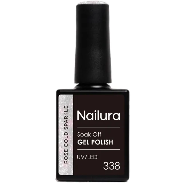 Nailura Gel Polish 10 ml - 338 Rose Gold Sparkle