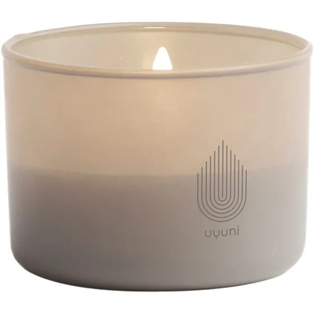 Glass Candle, Grey, 8,2x6 cm