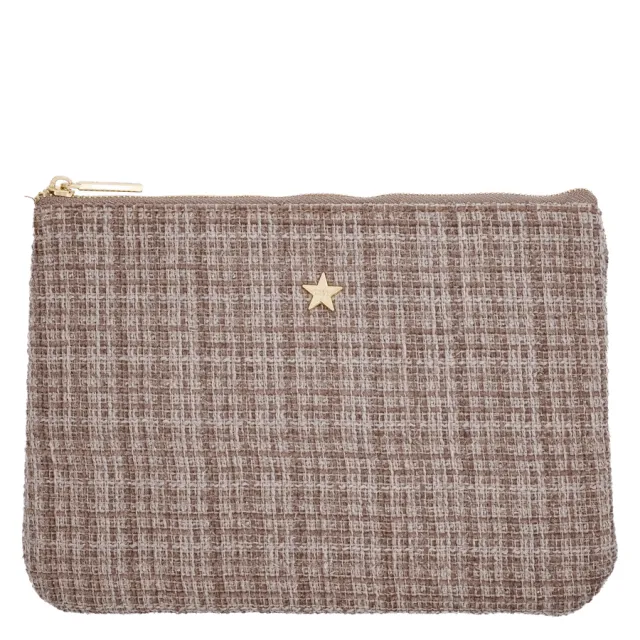 DARK Tweed Small Pouch Warm Taupe
