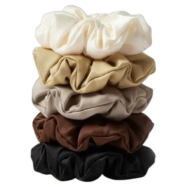 Yuaia Haircare Bløde Satin Hårelastikker Coffee   5 stk.
