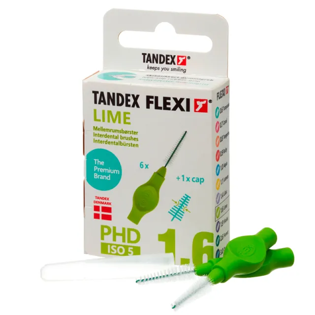 TANDEX Flexi Mellemrumsbørste Lime PHD 1.6/ISO 5 (6 stk)
