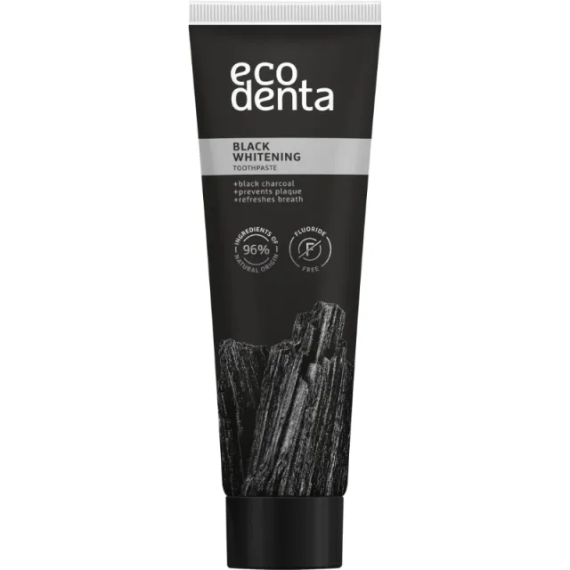 Ecodenta Tandpasta m. sort kul u. flour (100 ml)