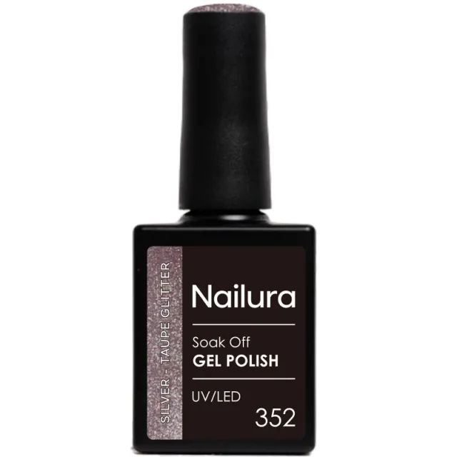 Nailura Gel Polish 10 ml - 352 Silvere Taupe Glitter