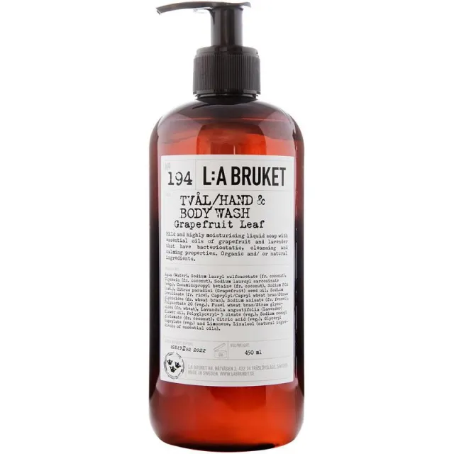 L:a Bruket 194 Hand & Body Wash - Grapefruit Leaf 450 ml