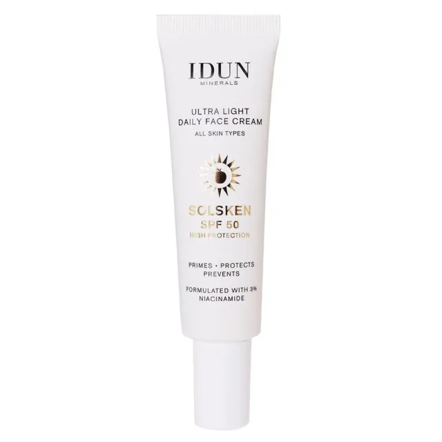 IDUN Minerals Ultra Light Daily Face Cream Solsken SPF50 30ml