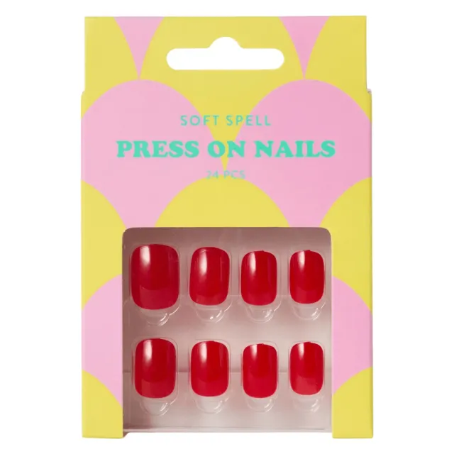 Soft Spell Press On Cherry Red 24pcs
