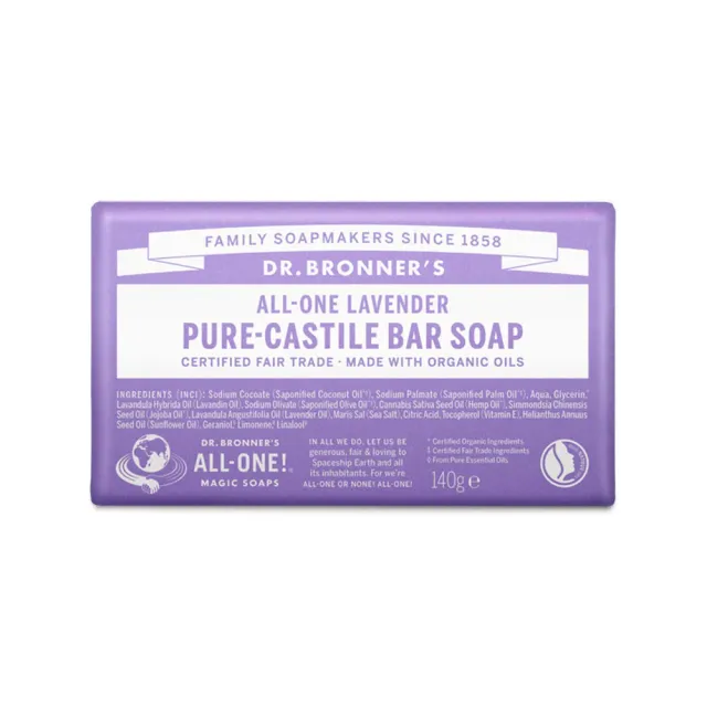 Dr. Bronner's Pure-Castile Bar Soap Lavender 140 g