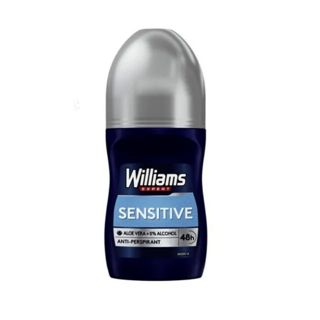Williams - Expert Sensitive Deo Roll On Antiperspirant 48H Aloe Vera - 50 ml