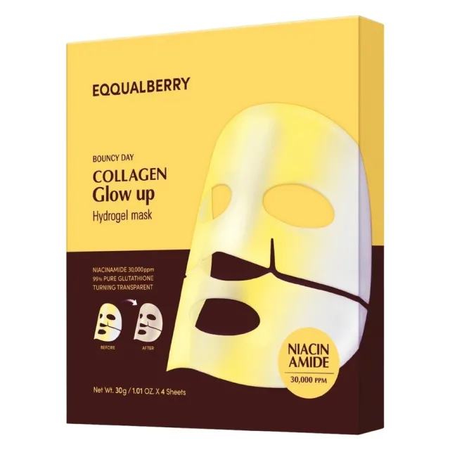 EQQUALBERRY Collagen Glow Up Hydrogel Mask 4Sheets