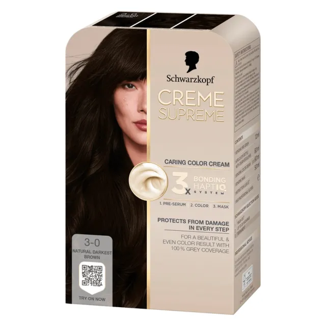 Schwarzkopf Creme Supreme 3-0 Darkest Brown 182g