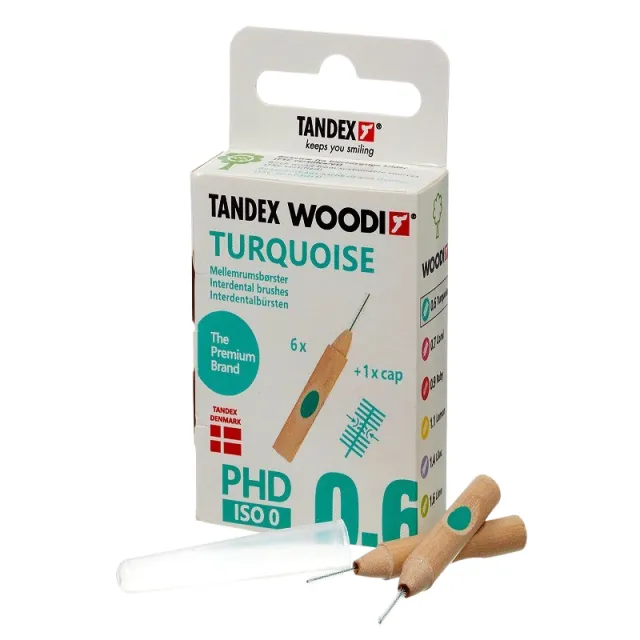Tandex Woodi Mellemrumsbørster Turquoise (6 stk)