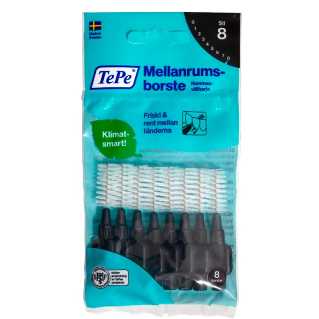 TePe Mellemrumsbørste Sort (8 stk)