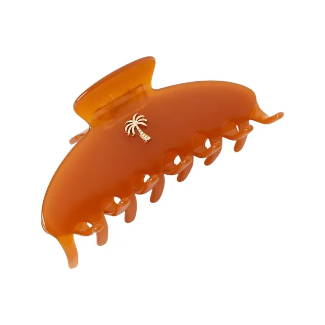 Fan Palm Hair Clips — Amber