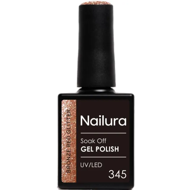 Nailura Gel Polish 10 ml - 345 Bronze Red Glitter